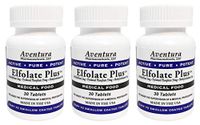 Elfolate Plus® 3mg 3 Pack L-Methylfolate Methyl Folate Methylfolate Medical Food Supplement Doctor Recommended Professional Strength Active Pure Potent 30 Tablets