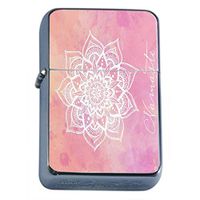 Namaste Flip Top Oil Lighter Em1 Smoking Cigarette Silver Case Included