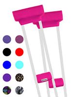 Crutcheze Premium USA Made Crutch Pad and Hand Grip Covers | Comfortable Underarm Padding Washable Breathable Moisture Wicking Anti-Bacterial Orthopedic Products Accessories (Hot Pink)