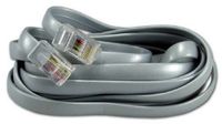 QVS 7ft RJ45 Male to Male Telco 8Wires Flat Silver Satin Patch Data Cable
