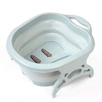 Fitlyiee Portable Foot Spa Massager Tub Collapsible Design Massaging Vibration Soothe Tired Muscles Tension Relief (Green)