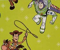NS Holiday Christmas Wrapping Paper Toy Story Buzz Lightyear Gift Wrap (Bonus: Noelles Xmas Window Gel Clings) Greetings Party Festive 20 Sq. Feet -1 ROLL