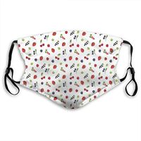 Fashion Comfortable Windproof mask,Fresh Strawberry Berry Cherry Leaves Organic Summer Fruits Artsy Nature Print,Printed Facial Decorations for Unisex M