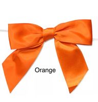 Pre-Tied ORANGE Satin Gift Bows 3 1/2" with Clear twist tie Fall decor