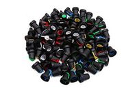 XJS Knurled Shaft 6mm Dia Potentiometer Volume Control Knob Cap 100 Pcs