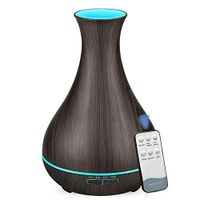 KEJIAHE Aroma Diffuser, 7 Changing Color Led Light 550ML Aromatherapy Essential Oil Diffuser Ultrasonic Cool Mist Humidifier With Remote Control for Home Office Spa. (Dark Wood)