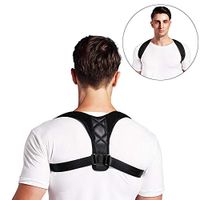 Posture Corrector: Upper Back Brace and Clavicle Support Plus Bonus Resistance Band. Correct Bad Posture, Rounded Shoulders, and Relieve Back and Neck Pain - for Men & Women (Reg/Medium)