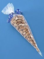 Polypropylene Clear Cellophane Cone Shaped Treat & Favor Bags - 100 Bags (6" X 10")