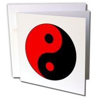 3dRose Black N Red Ying Yang Greeting Cards, Set of 6 (gc_80454_1)