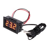 Fucung -50~110°C DC 12V Digital LED Thermometer, Temperature Sensor Probe Detector Tester for Car, Body Temperature, Pool, Aquarium, Terrarium, Industrial Equipment and so on. (Green Display)
