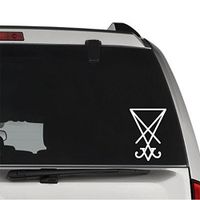GottaLoveStickerz Lucifer Sigil Devil Sign Permanent Vinyl Decal Sticker for Laptop Tablet Helmet Windows Wall Decor Car Truck Motorcycle - Size (05 Inch / 13 cm Tall) - Color (Gloss Black)