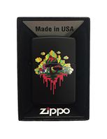 Zippo Custom Lighter - Drippy Mushroom - Regular Black Matte