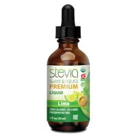 Lime Stevia Drops Liquid Sweet Leaf 100% Natural and Organic Sugar Substitute with Pure Sweetener Extract Stevia Glycerite PerfectDrinking and Cooking Recipe with Low Calorie Diet (1oz)