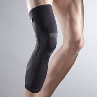 Leg Compression Sleeve with Silicone (Unisex; Black; Medium)
