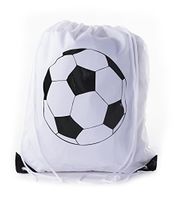 Soccer Party Favors | Soccer Drawstring Backpacks for Birthday Parties, Team events, and much more! - 10PK White CA2500SOCCER S1