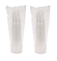 ChefLand 100 Count Disposable Soft Plastic Cups, 12-Ounce, Clear