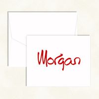 Cheerful Raised Ink Folded Note Stationery Set - Black or Red Ink