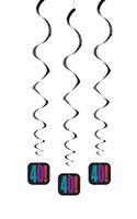26" Hanging Birthday Cheer 40th Birthday Decorations, 3ct