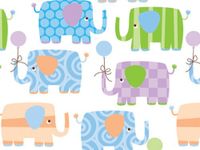 Pack of 1, Baby Elephants Gift Wrap 18" x 833' Gift Wrap Full Ream Roll for Holiday, Party, Kids' Birthday, Wedding & Special Occasion Packaging