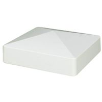 Outdoor Essentials White Vinyl Pyramid Fence Post Cap, 5 Inch x 5 Inch