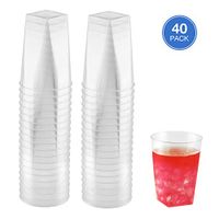 Majestic Settings Hard Clear Plastic Party Tumblers/Cups (40, 7oz square)