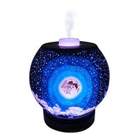 EssentialLitez Essential Oil Diffuser Ultrasonic Handcrafted 120ml Aroma Essential Oil Cool Mist Humidifier with Adjustable Mist Mode, Auto Shut-off and 7 Color LED Lights Changing (Moon)