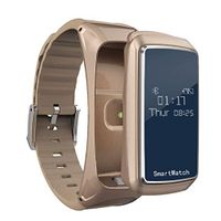 LyperkBluetooth Smart Earphone, Touch Screen Smart Fitness Watch/Headset with Camera Pedometer Calories Tracker Call/Message Reminder Health Monitor Compatible with Android iOS for Men Kids.