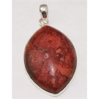 Sterling Silver Red Coral Pendant Jewellery No.3133