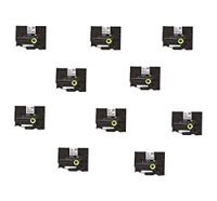 Prestige Cartridge 10 x TZ-SM941 18 mm x 8 m Label Tape for Brother P-Touch Printing Machine - Black on Strong Matt Silver (Pack of 10)