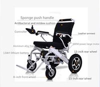 DDPP Foldable Electric Wheelchair, Lightweight and Durable,Gray