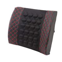interjunzhan Useful Vehicle Seat Back Waist Support Lumbar Pad Massager Car Electric Massage Cushion(1pcs) Black + Red