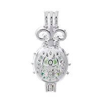 10pcs Silver Pearl Cage Beads Cage Locket Pendant Aroma Essential Oil Diffuser Locket DIY Necklace Earrings Bracelet Jewelry Making Supplies (Ladybug)