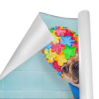 Gift Wrapping Paper Roll French Bulldog Bath for Birthday,Holiday,Wedding,Baby Shower Gift Wrap - 3Rolls - 58inch x 23inch Per Roll