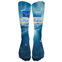 XIAZW5 Long Socks Save The Turtle Sea Athletic Knee High Stockings