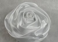 10pcs Big Satin Ribbon 3.4"Flower Appliques Wedding Bow (White)