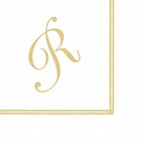 Entertaining with Caspari Monogram Initial R Paper Cocktail Napkins, Pack of 20