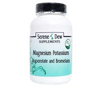 Magnesium Potassium Asporotate and Bromelain 200 Capsules Gluten Free 100% Natural. Serene Dew Supplements
