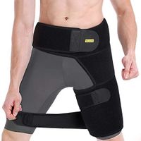 Compression Brace for Hip, Sciatica Relief Wrap Groin Support Adjustable Hamstring Compression Sleeve for Pulled Injury Strain Tendonitis Rehab and Recovery, Fits Men Women