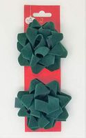 Holiday Crafts (TM) Set of 8 Christmas Velvet Bows for Holiday Gift (2 Count 3.5" Bows, Green)