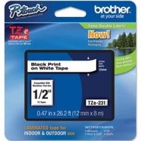 Laminated Tape Cartridge,For TZ Models,1/2 quot;,2/PK,Black/White