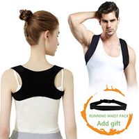 Forsisco Posture Corrector for Women and Men Upper Back Clavicle Brace Support Adjustable Comfortable Invisible Back Straightener for Neck Back Shoulder Pain Relief and Running Waist Pack