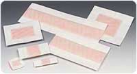Ferris Polymem Cloth-adhesive Quadrafoam Island Hydrogel Dressing 4" x 5" Square with 2" x 3" Membrane Pad, Breathable Adhesive-coated Cloth Backing, with Polymem Dressing Technology (Box of 15 Each)