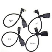 Cobaka 20CM 90 Degree Right & Left & Up & Down Angled Micro USB 2.0 5Pin Male to USB 2.0 A Female Extension connector Adapter OTG cable (Up)