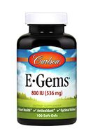 Carlson - E-Gems, 800 IU (536 mg), Heart Health & Optimal Wellness, Antioxidant, 100 soft gels