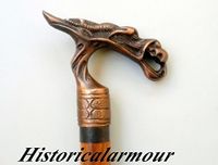 Arsh Nautical Handmade Vintage Dragon Crafted Wooden Walking Stick Cane Antique Style Brown