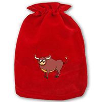 Bull Santa Toy Bag Gift Wrap Bag for Christmas Gifts, Qty 1
