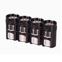 Storacell by Powerpax SlimLine D Battery Caddy, Black, Holds 4 Batteries