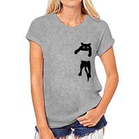 Amlaiworld Women Basic Shirt Cat Print T-Shirt Loose Short Sleeve Blouse Casual Simple Pullover Tops Sport Tank Shirt Gray