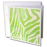 Picture Of Key Lime Green Textured Zebra Stripes - Greeting Cards, 6 x 6 inches, set of 6 (gc_61849_1)