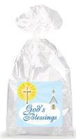 Shining Cross God's Blessing Party Favor Bags with Ties - 12pack